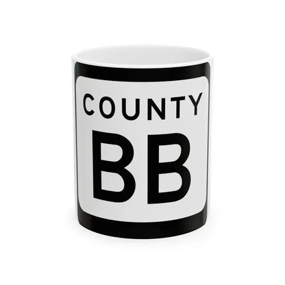 WIS County BB (Wisconsin) (Road Sign) White Coffee Mug 11oz - Go Mug Yourself