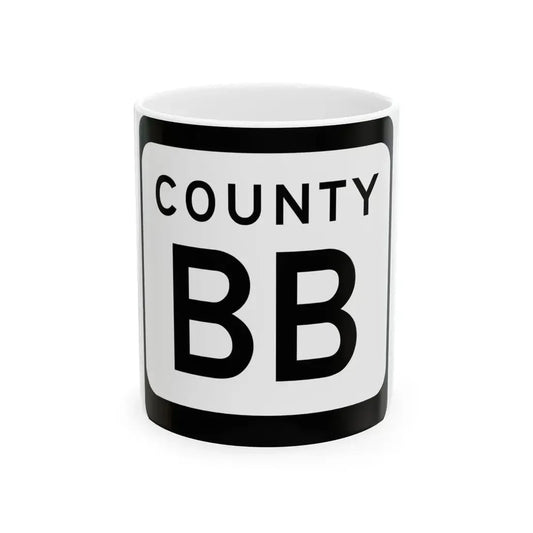 WIS County BB (Wisconsin) (Road Sign) White Coffee Mug 11oz - Go Mug Yourself