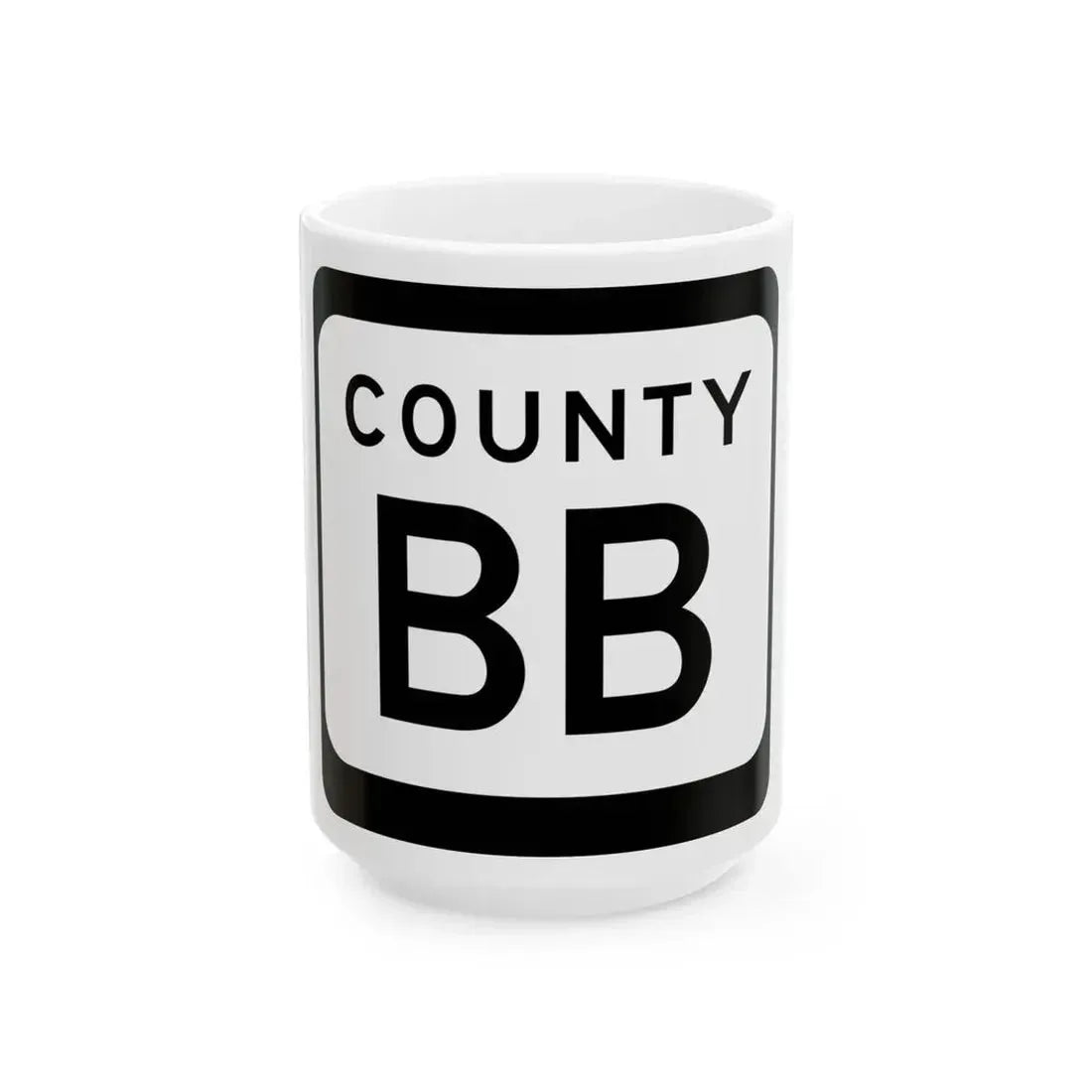 WIS County BB (Wisconsin) (Road Sign) White Coffee Mug 15oz - Go Mug Yourself