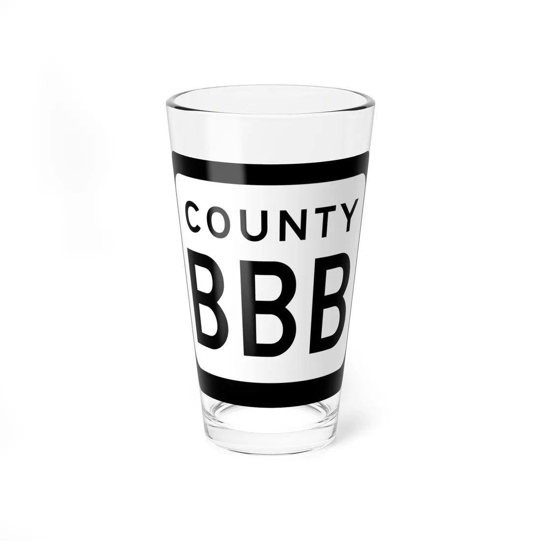 WIS County BBB (Wisconsin) (Road Sign) Pint Glss 16oz 16oz - Go Mug Yourself