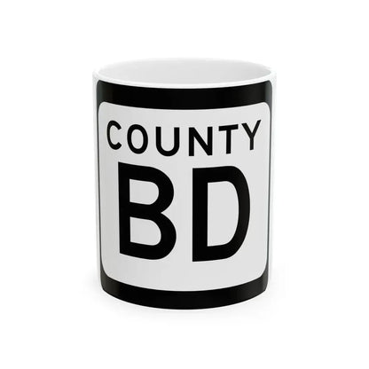 WIS County BD (Wisconsin) (Road Sign) White Coffee Mug 11oz - Go Mug Yourself