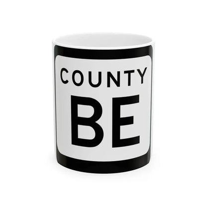WIS County BE (Wisconsin) (Road Sign) White Coffee Mug 11oz - Go Mug Yourself