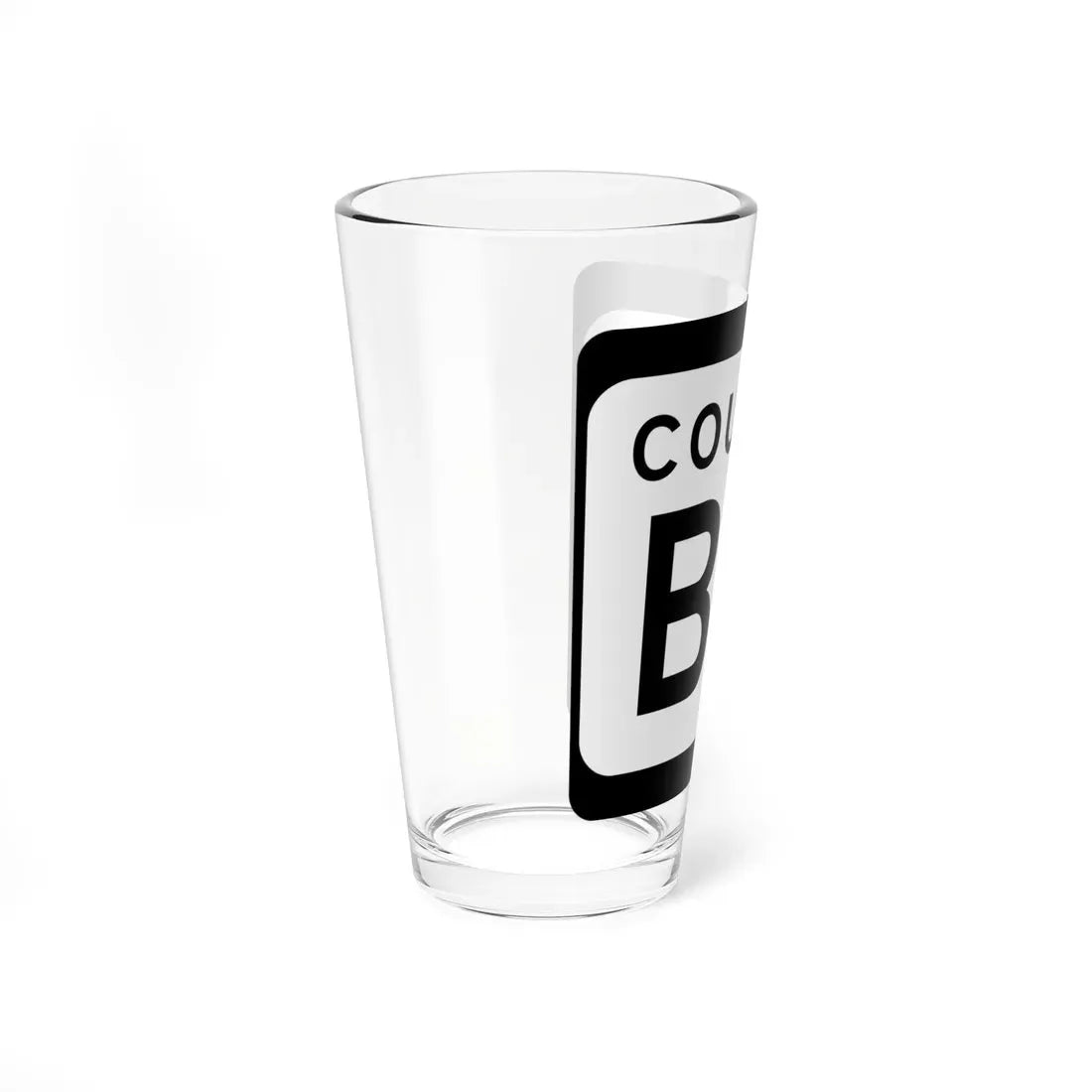 WIS County BW (Wisconsin) (Road Sign) Pint Glass 16oz - Go Mug Yourself