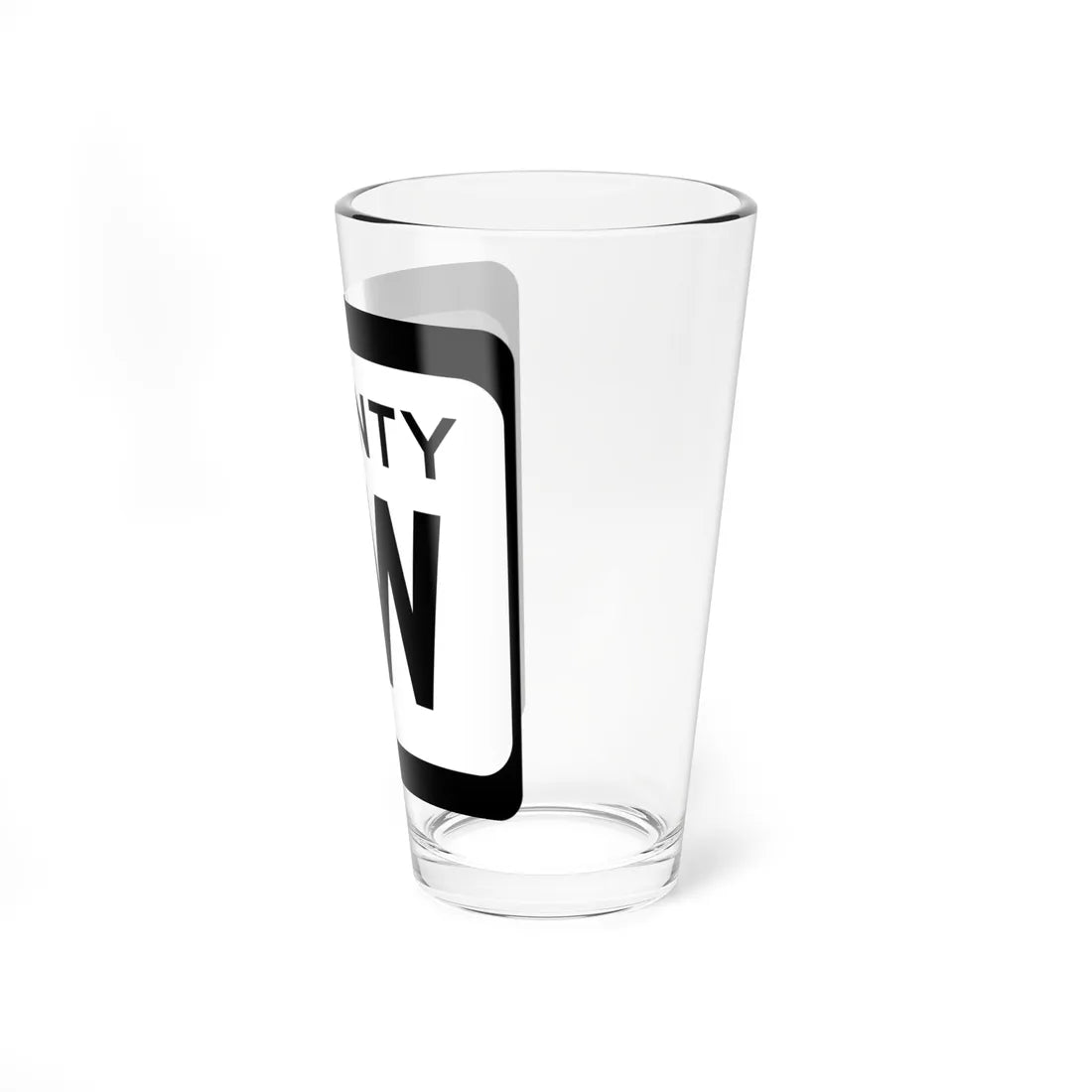 WIS County BW (Wisconsin) (Road Sign) Pint Glss 16oz - Go Mug Yourself