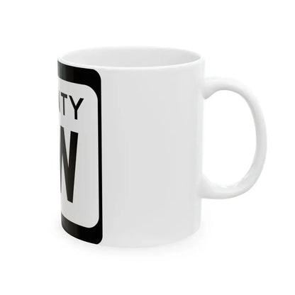 WIS County BW (Wisconsin) (Road Sign) White Coffee Mug - Go Mug Yourself