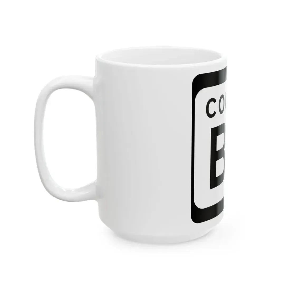 WIS County BW (Wisconsin) (Road Sign) White Coffee Mug - Go Mug Yourself