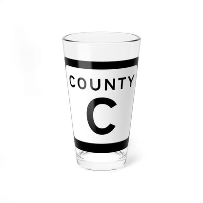 WIS County C (Wisconsin) (Road Sign) Pint Glss 16oz 16oz - Go Mug Yourself