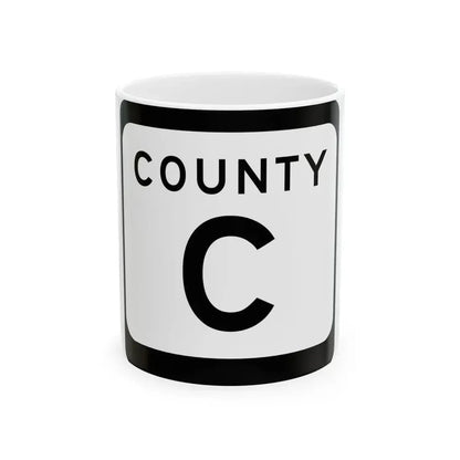 WIS County C (Wisconsin) (Road Sign) White Coffee Mug 11oz - Go Mug Yourself