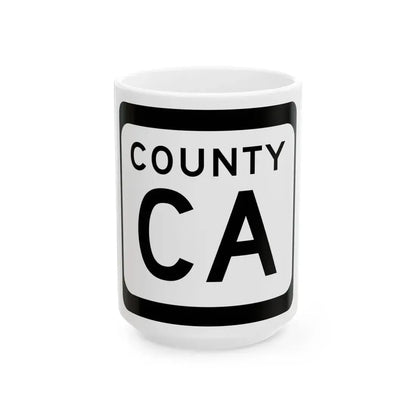 WIS County CA (Wisconsin) (Road Sign) White Coffee Mug 15oz - Go Mug Yourself