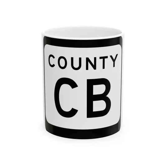 WIS County CB (Wisconsin) (Road Sign) White Coffee Mug 11oz - Go Mug Yourself