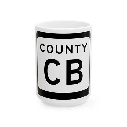 WIS County CB (Wisconsin) (Road Sign) White Coffee Mug 15oz - Go Mug Yourself