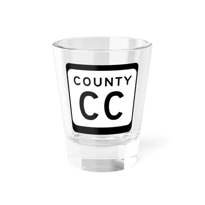 WIS County CC (Wisconsin) (Road Sign) Shot Glass 1.5oz 1.5oz - Go Mug Yourself