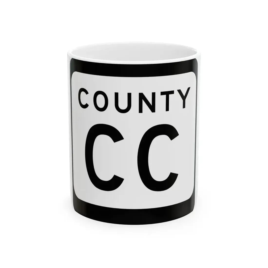 WIS County CC (Wisconsin) (Road Sign) White Coffee Mug 11oz - Go Mug Yourself