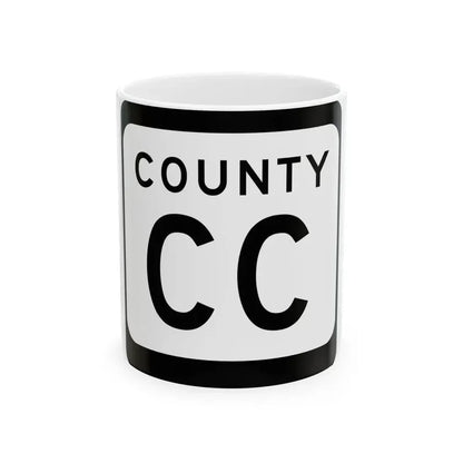 WIS County CC (Wisconsin) (Road Sign) White Coffee Mug 11oz - Go Mug Yourself