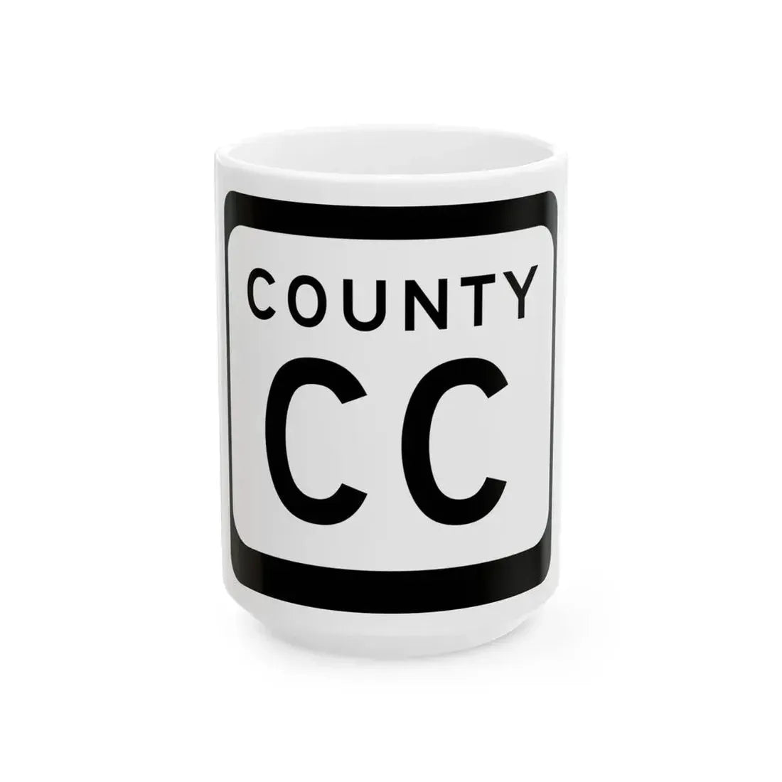 WIS County CC (Wisconsin) (Road Sign) White Coffee Mug 15oz - Go Mug Yourself