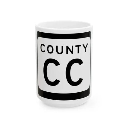 WIS County CC (Wisconsin) (Road Sign) White Coffee Mug 15oz - Go Mug Yourself