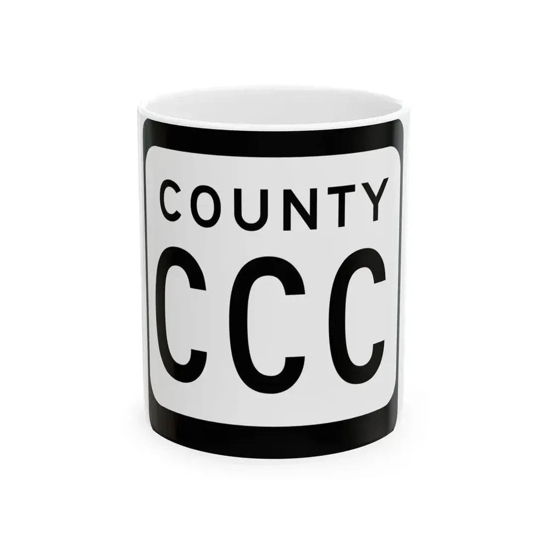 WIS County CCC (Wisconsin) (Road Sign) White Coffee Mug 11oz - Go Mug Yourself