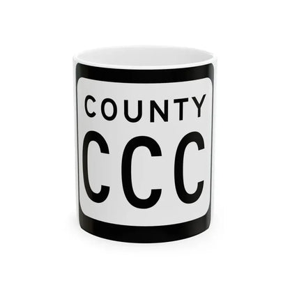 WIS County CCC (Wisconsin) (Road Sign) White Coffee Mug 11oz - Go Mug Yourself