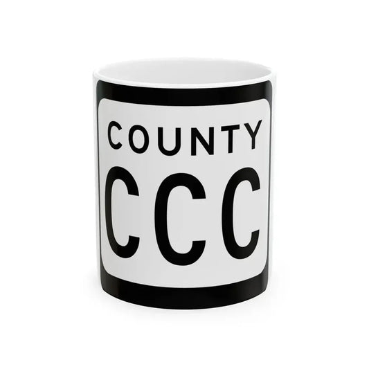 WIS County CCC (Wisconsin) (Road Sign) White Coffee Mug 11oz - Go Mug Yourself