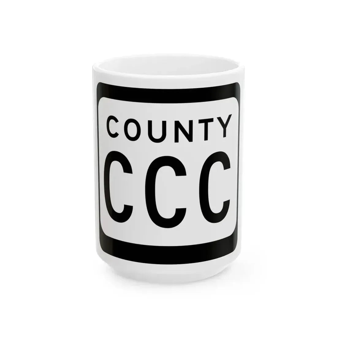WIS County CCC (Wisconsin) (Road Sign) White Coffee Mug 15oz - Go Mug Yourself