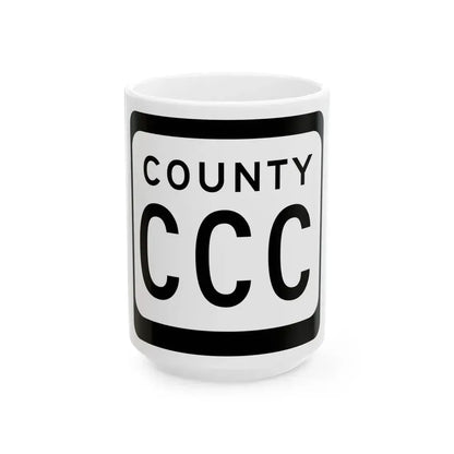 WIS County CCC (Wisconsin) (Road Sign) White Coffee Mug 15oz - Go Mug Yourself