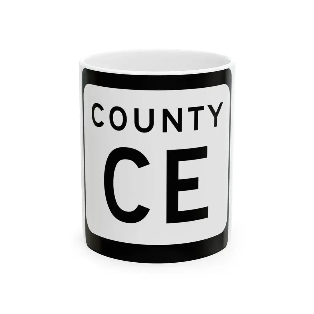 WIS County CE (Wisconsin) (Road Sign) White Coffee Mug 11oz - Go Mug Yourself