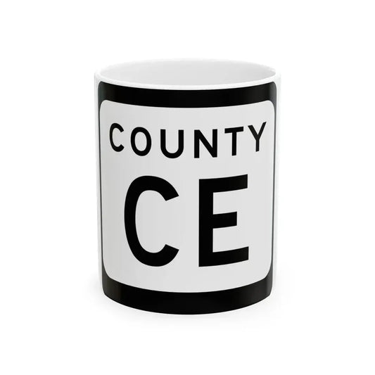 WIS County CE (Wisconsin) (Road Sign) White Coffee Mug 11oz - Go Mug Yourself