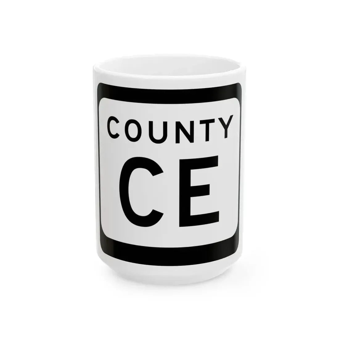 WIS County CE (Wisconsin) (Road Sign) White Coffee Mug 15oz - Go Mug Yourself