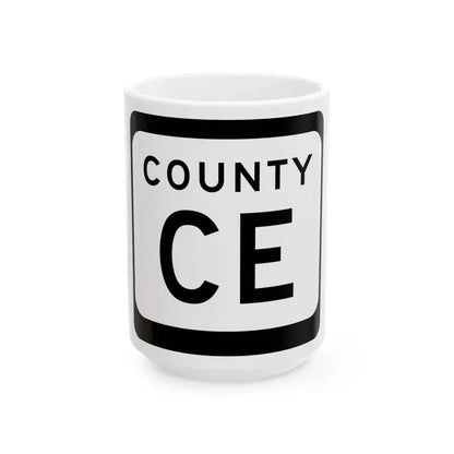 WIS County CE (Wisconsin) (Road Sign) White Coffee Mug 15oz - Go Mug Yourself