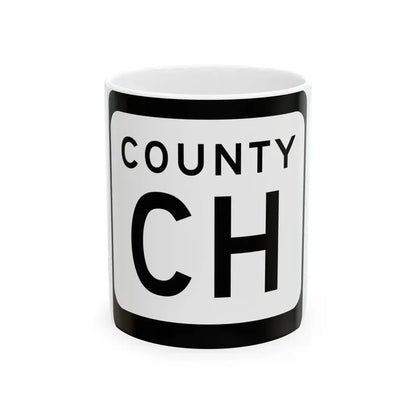 WIS County CH (Wisconsin) (Road Sign) White Coffee Mug 11oz - Go Mug Yourself