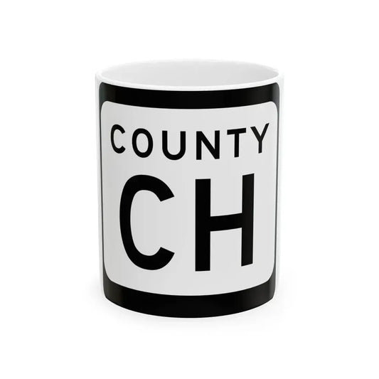 WIS County CH (Wisconsin) (Road Sign) White Coffee Mug 11oz - Go Mug Yourself