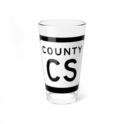WIS County CS (Wisconsin) (Road Sign) Pint Glass 16oz 16oz - Go Mug Yourself