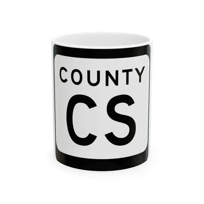 WIS County CS (Wisconsin) (Road Sign) White Coffee Mug 11oz - Go Mug Yourself