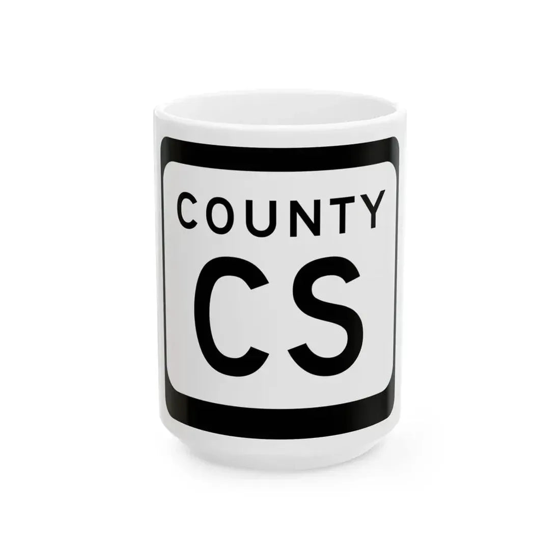 WIS County CS (Wisconsin) (Road Sign) White Coffee Mug 15oz - Go Mug Yourself