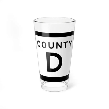 WIS County D (Wisconsin) (Road Sign) Pint Glass 16oz 16oz - Go Mug Yourself