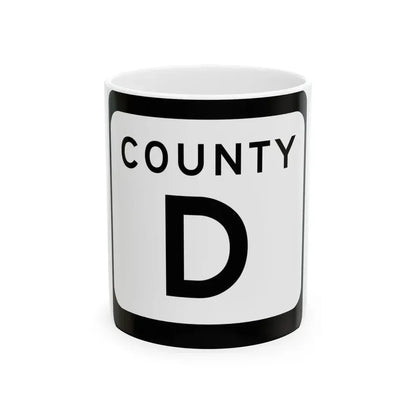 WIS County D (Wisconsin) (Road Sign) White Coffee Mug 11oz - Go Mug Yourself