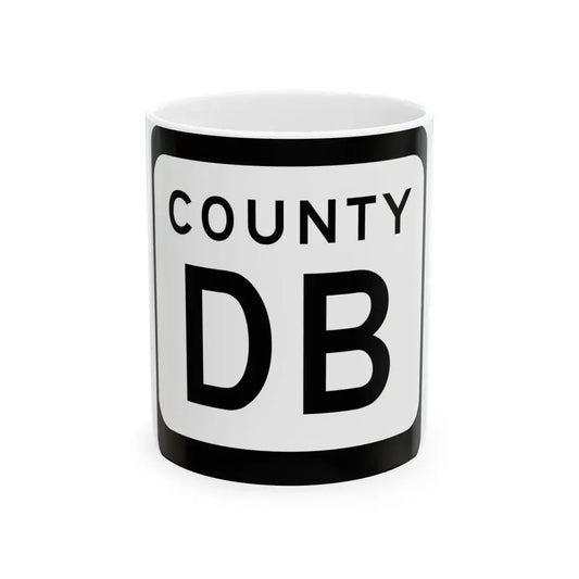 WIS County DB (Wisconsin) (Road Sign) White Coffee Mug 11oz - Go Mug Yourself