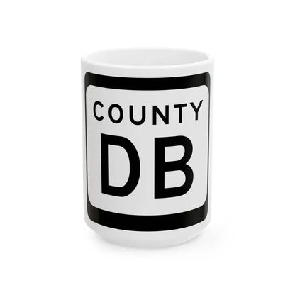 WIS County DB (Wisconsin) (Road Sign) White Coffee Mug 15oz - Go Mug Yourself