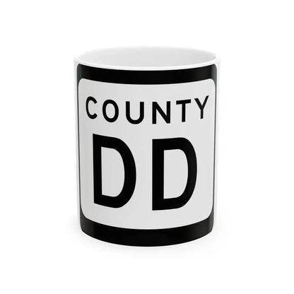 WIS County DD (Wisconsin) (Road Sign) White Coffee Mug 11oz - Go Mug Yourself