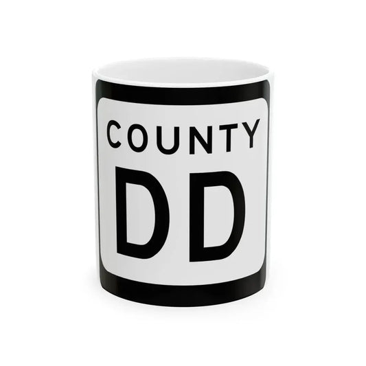 WIS County DD (Wisconsin) (Road Sign) White Coffee Mug 11oz - Go Mug Yourself
