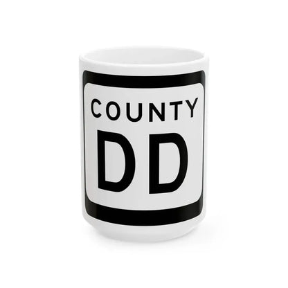 WIS County DD (Wisconsin) (Road Sign) White Coffee Mug 15oz - Go Mug Yourself