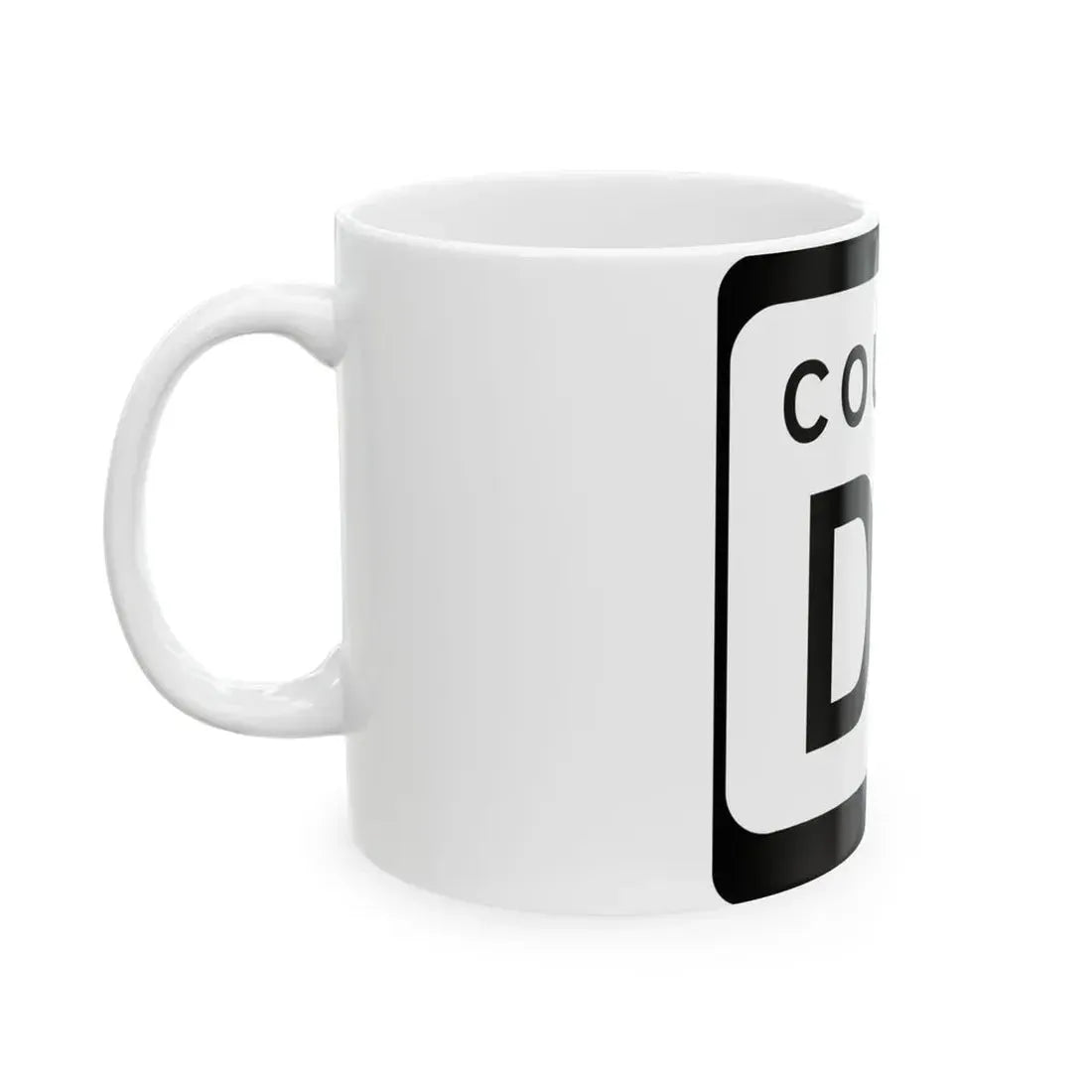 WIS County DD (Wisconsin) (Road Sign) White Coffee Mug - Go Mug Yourself