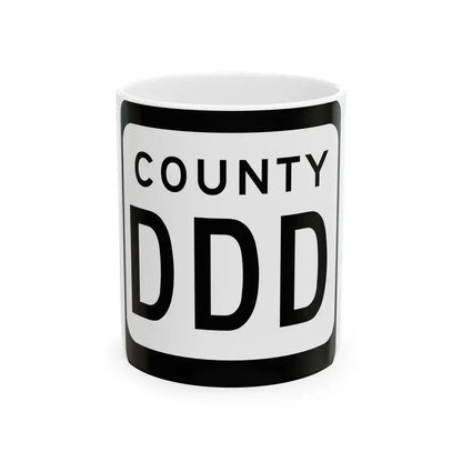 WIS County DDD (Wisconsin) (Road Sign) White Coffee Mug 11oz - Go Mug Yourself