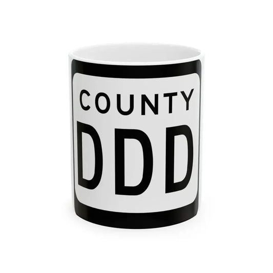 WIS County DDD (Wisconsin) (Road Sign) White Coffee Mug 11oz - Go Mug Yourself