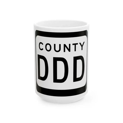 WIS County DDD (Wisconsin) (Road Sign) White Coffee Mug 15oz - Go Mug Yourself