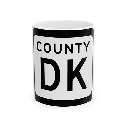 WIS County DK (Wisconsin) (Road Sign) White Coffee Mug 11oz - Go Mug Yourself
