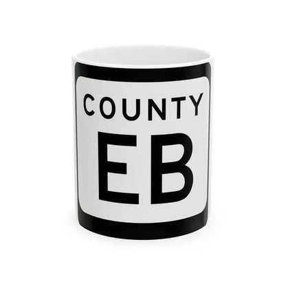 WIS County EB (Wisconsin) (Road Sign) White Coffee Mug 11oz - Go Mug Yourself