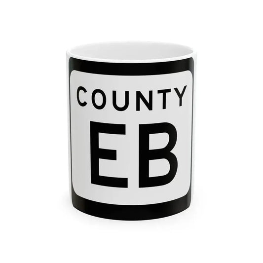 WIS County EB (Wisconsin) (Road Sign) White Coffee Mug 11oz - Go Mug Yourself