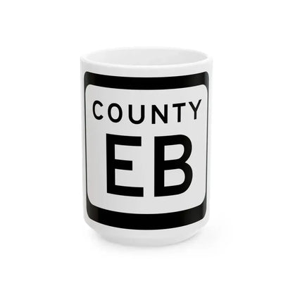 WIS County EB (Wisconsin) (Road Sign) White Coffee Mug 15oz - Go Mug Yourself