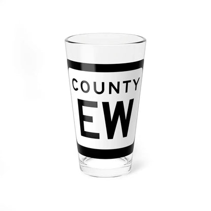 WIS County EW (Wisconsin) (Road Sign) Pint Glass 16oz 16oz - Go Mug Yourself